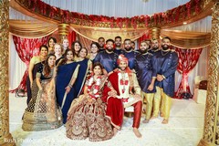 Indian couple with bridesmaids and groomsmen capture. Indian couple with bridesmaids and groomsmen capture.