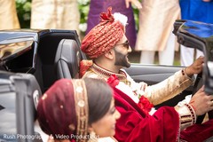 Joyful Indian couple leaving ceremony. Joyful Indian couple leaving ceremony.