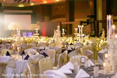 Elegant Indian wedding reception table decor. Elegant Indian wedding reception table decor.