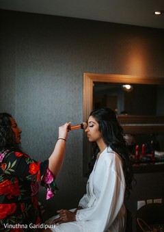 Maharani getting her make up done. Maharani getting her make up done.