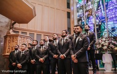 Indian groom and groomsmen waiting for the bride. Indian groom and groomsmen waiting for the bride.