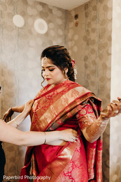 Maharani getting her sari on. Maharani getting her sari on.