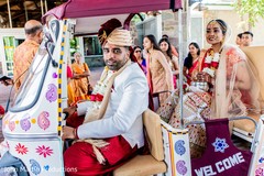 Happy Indian couple leaving the ceremony. Happy Indian couple leaving the ceremony.