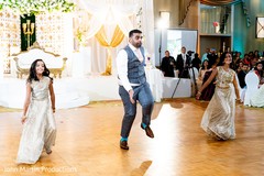 Indian groom's performance at reception party. Indian groom's performance at reception party.