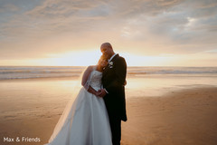 Lovely indian bride and groom by the beach photo shoot Lovely indian bride and groom by the beach photo shoot