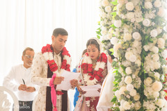 Raja and Maharani during vows. Raja and Maharani during vows.