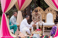 Coconut ritual at India wedding Dwar Puja. Coconut ritual at India wedding Dwar Puja.