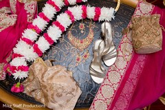 Indian bridal ceremony accessories and lehenga. Indian bridal ceremony accessories and lehenga.