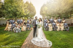 Marvelous Indian lovebirds with bridesmaids and groomsmen. Marvelous Indian lovebirds with bridesmaids and groomsmen.