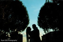 Indian bride and groom silhouette. Indian bride and groom silhouette.