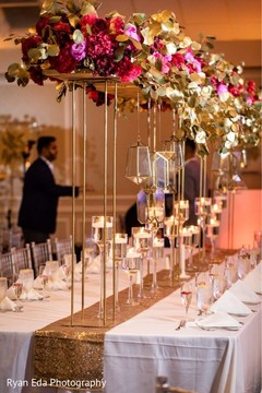 Elegant Indian wedding table centerpiece decor. Elegant Indian wedding table centerpiece decor.