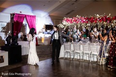 Magical bride and grooms first dance scene. Magical bride and grooms first dance scene.