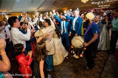 Indian wedding guests rocking the dance floor. Indian wedding guests rocking the dance floor.