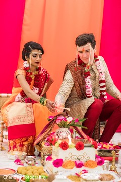 Traditional Indian bride and groom's wedding ceremony. Traditional Indian bride and groom's wedding ceremony.
