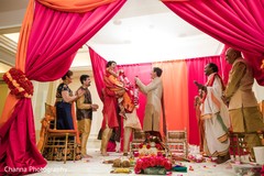 Varmala ceremony garland exchange ritual. Varmala ceremony garland exchange ritual.