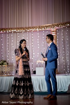 Lovely indian bride and groom at their reception party Lovely indian bride and groom at their reception party