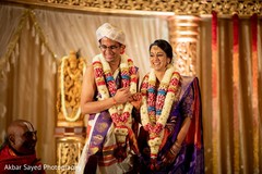 Joyful indian couple during wedding ceremony Joyful indian couple during wedding ceremony