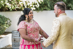 Indian bride and groom meeting. Indian bride and groom meeting.