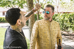 Indian groom getting ready for the bash. Indian groom getting ready for the bash.