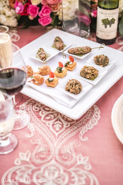 Food offered at the reception. Food offered at the reception.