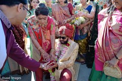 Indian groom receiving gifts. Indian groom receiving gifts.