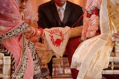 Indian couple tied together at ceremony. Indian couple tied together at ceremony.