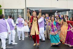 Indian groom during his baraat celebration Indian groom during his baraat celebration