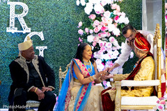 Lovely indian couple at their wedding ceremony Lovely indian couple at their wedding ceremony