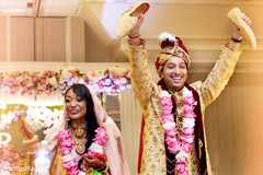 Indian newlyweds leaving wedding ceremony Indian newlyweds leaving wedding ceremony