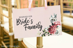 Elegant Indian wedding ceremony seating sign. Elegant Indian wedding ceremony seating sign.