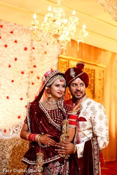 Indian bride and groom during the photoshoot. Indian bride and groom during the photoshoot.