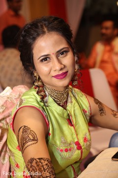 Stunning maharani during the mehndi party. Stunning maharani during the mehndi party.