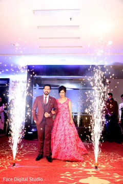 Bride and groom making their grand entrance. Bride and groom making their grand entrance.