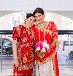 Sweet indian bride posing with her mother. Sweet indian bride posing with her mother.