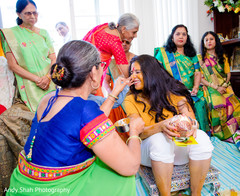 Maharani smeared in turmeric paste at his wedding ceremony ritual. Maharani smeared in turmeric paste at his wedding ceremony ritual.