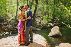 Indian couple's first look capture. Indian couple's first look capture.