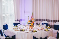 Wonderful Indian wedding reception table setup. Wonderful Indian wedding reception table setup.