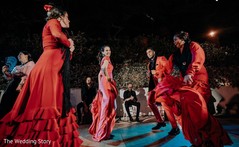 Indian couple with bridesmaids dance. Indian couple with bridesmaids dance.