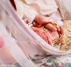 Indian bride and groom holding hands close up. Indian bride and groom holding hands close up.
