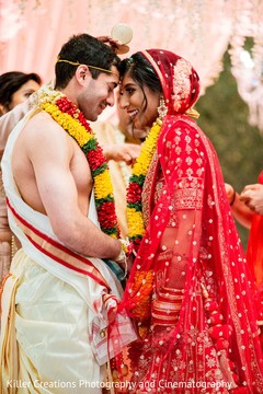 Enchanting indian lovebirds during ceremony. Enchanting indian lovebirds during ceremony.