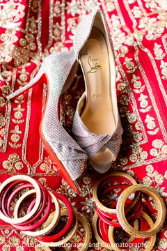 Marvelous Indian bridal ceremony bangles, shoes and lehenga. Marvelous Indian bridal ceremony bangles, shoes and lehenga.