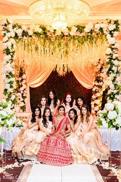 Enchanting Indian bride with bridesmaids. Enchanting Indian bride with bridesmaids.