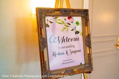 Elegant Indian wedding welcome sign. Elegant Indian wedding welcome sign.