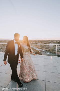 Indian bride and groom outside. Indian bride and groom outside.