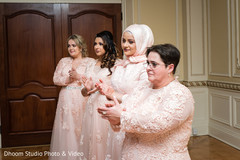 Sweet indian bridesmaids at wedding ceremony. Sweet indian bridesmaids at wedding ceremony.