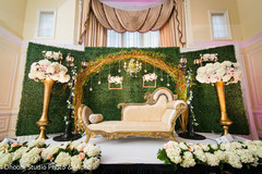 Stunning Indian wedding reception stage decoration. Stunning Indian wedding reception stage decoration.