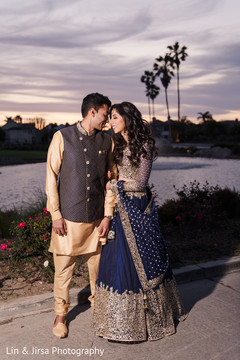 Bride and groom posing outdoors. Bride and groom posing outdoors.