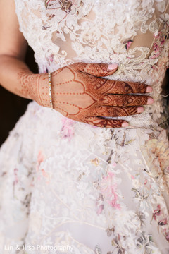 Indian bride's mehndi detail. Indian bride's mehndi detail.