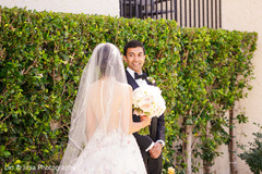 Bride and groom meeting prior before the wedding. Bride and groom meeting prior before the wedding.