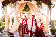 Indian bride and groom under the mandap. Indian bride and groom under the mandap.